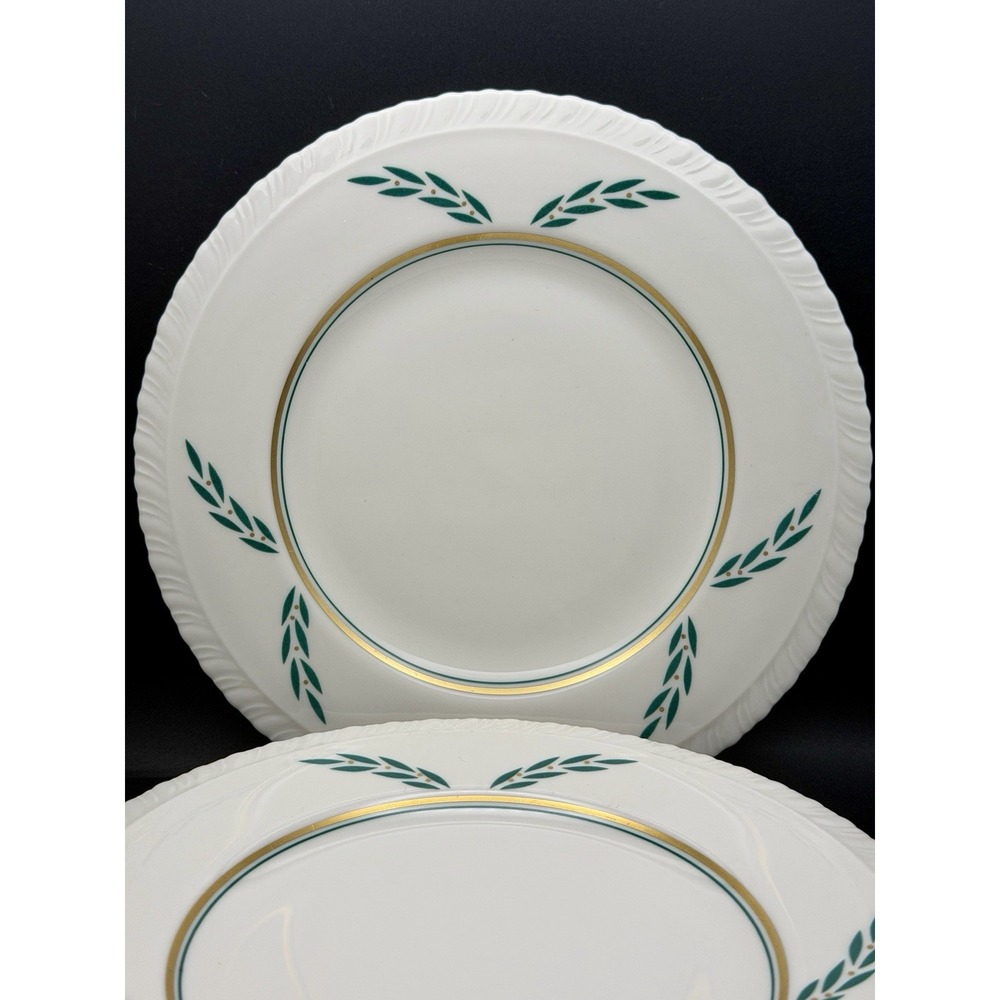 Vintage MCM Hanover China Coronation 8" Salad Plates Scalloped Edge (Set of 4)